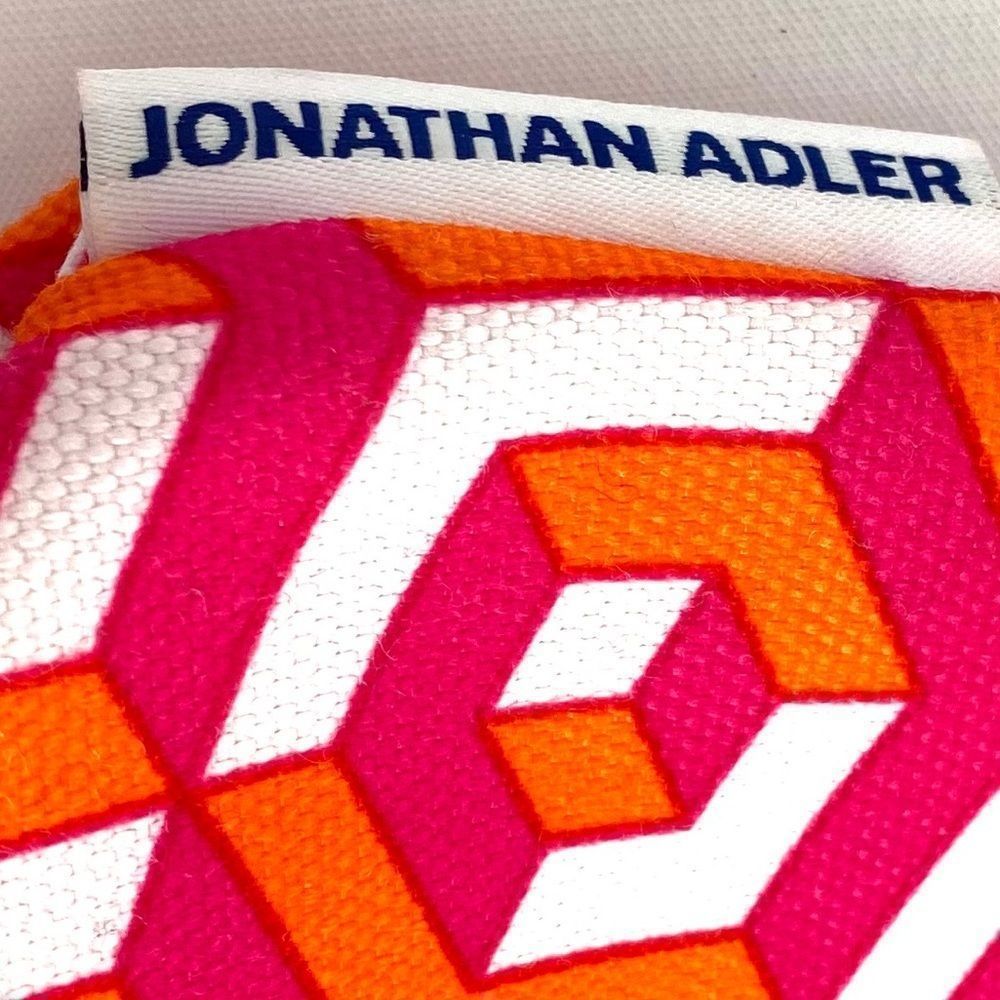 Jonathan Adler Clinique cos bag pink & orange cosmetics bag - Picture 3 of 9